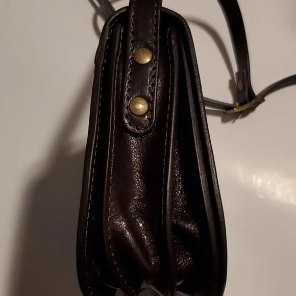 Vera Pelle Made In Italy Leather Dark Brown shoulder bag. Vintage - Picture 3 of 10